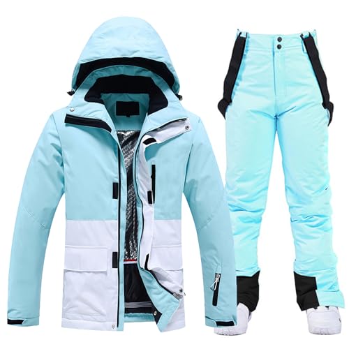 GS SNOWING Women's Ski Jackets and Bib Pants Set Windproof Waterproof Insulated Snowsuit - Image 1