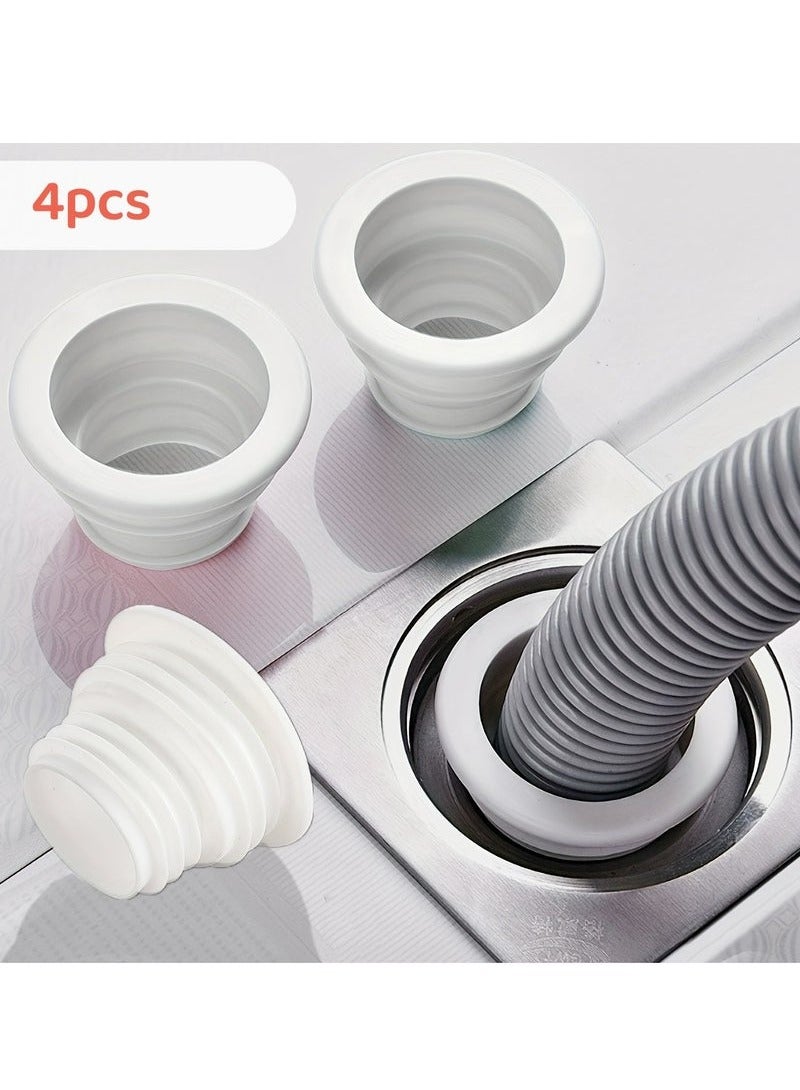 4Pcs Universal Silicone Drain Plug - Odor-Free, Durable, Easy Install for Kitchen, Bathroom & Laundry,Sewer Anti-odor Sealing Plug,Silicone Pipe Seal Plug Washing Machine Drain Pipe  - Image 1