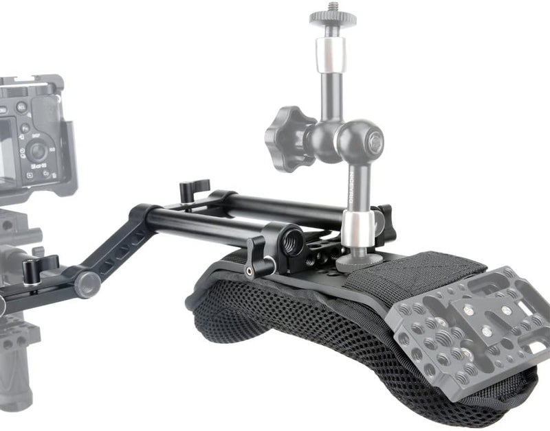 NICEYRIG 15mm Shoulder Pad Kit with Rail Raiser /15mm Rods 6 Inch for Shoulder Rig System Video Camera DSLR Camcorders - Image 5