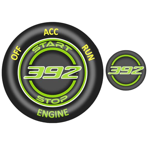 TOOLEPIC Push Start Button Cover for Dodge Challenger Charger Durango Accessories 2015-2025- Engine Start Stop Ignition Switch Kit Interior Accessory for 392 Hemi Style Design Sublime Green - Image 1