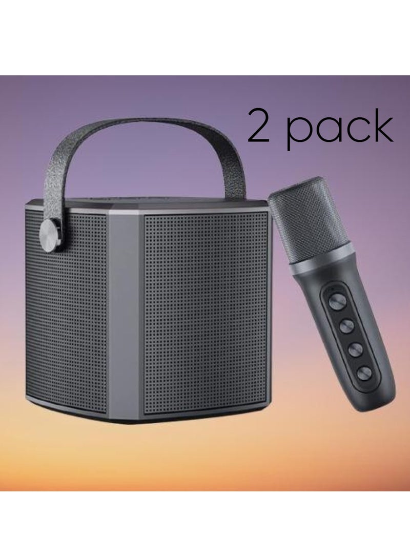 ELTRAZONE 2 Pack Karaoke Machine with UHF Wireless Microphones for Adults & Kids  Portable Bluetooth PA Speaker SystemSupports Vocal Cut for Home Parties, Meetings, Weddings | Rechargeable, Loud Sound, LED Light Effects | Perfect for Celebrations & Events - Image 1
