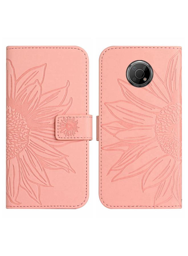 اس-توب جراب لهاتف Nokia G50 5G، جراب هاتف جلدي قلاب بنمط زهرة الشمس مع حبل تعليق - Image 2