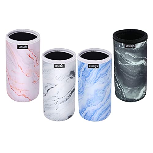 CM Pack of 4 Tall Boy Can Sleeves Soft Neoprene Tallboy Can Covers Bottle Insulators Can Cooler for 24 Fluid Ounce Energy Beer Beverage Drink Cans - Image 1