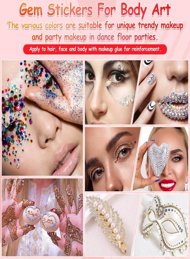 Tidponra 4170 Pcs 6 Sizes Self Adhesive Rhinestone Gem Stickers for Hair Face Body Makeup, Bling Stick on Jewels for DIY Craft, Card Decorations, 15 Colors - Image 4