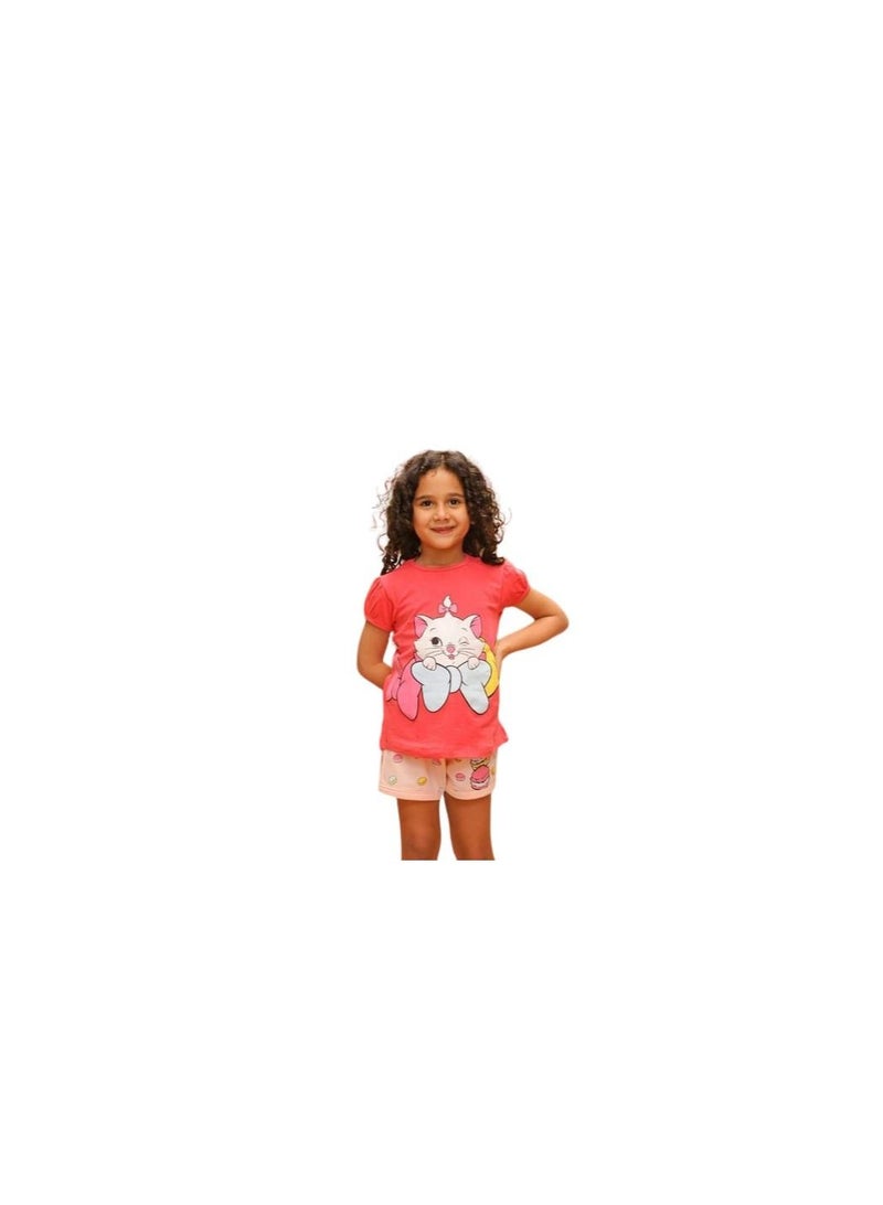 Girls' set consisting of a dark Simone T-shirt and light Simone shorts