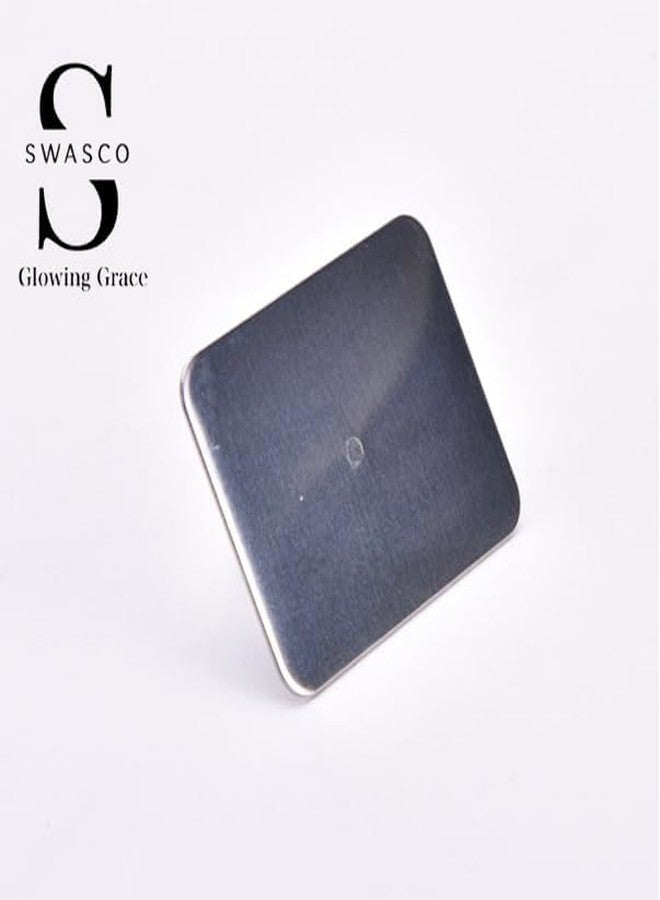 Swasco لوحة خلط مستحضرات التجميل من سواسكو (للأصابع) مصنوعة من الفولاذ المقاوم للصدأ (عبوة واحدة) | مزج مثالي وإطلالات مكياج احترافية | لوحة خلط احترافية | ملعقة، هدية مثالية لمستحضرات التجميل النسائية - Image 3