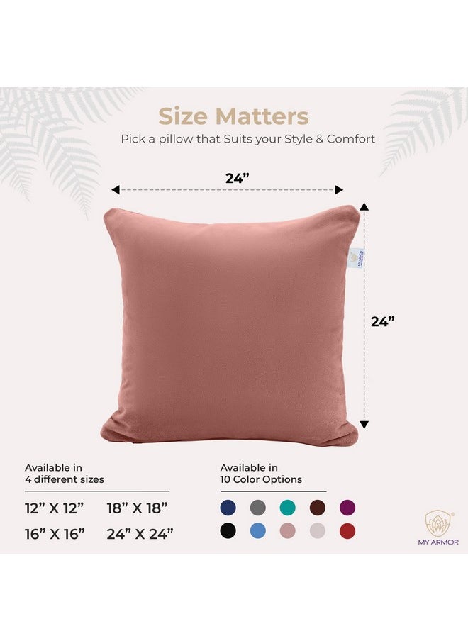 MY ARMOR Microfiber Square Pillow Cushion for Sofa & Bed | Soft, Fluffy for Comfort & Back Support | Breathable, Washable | Premium Velvet Outer Cover with Zip | Peach, Pack of 1 [24" x 24"] - pzsku/ZDCAE3F8E3A6DAD004177Z/45/_/1738306841/2bc90c2b-99e4-4f1e-a4a2-ac63e786e575