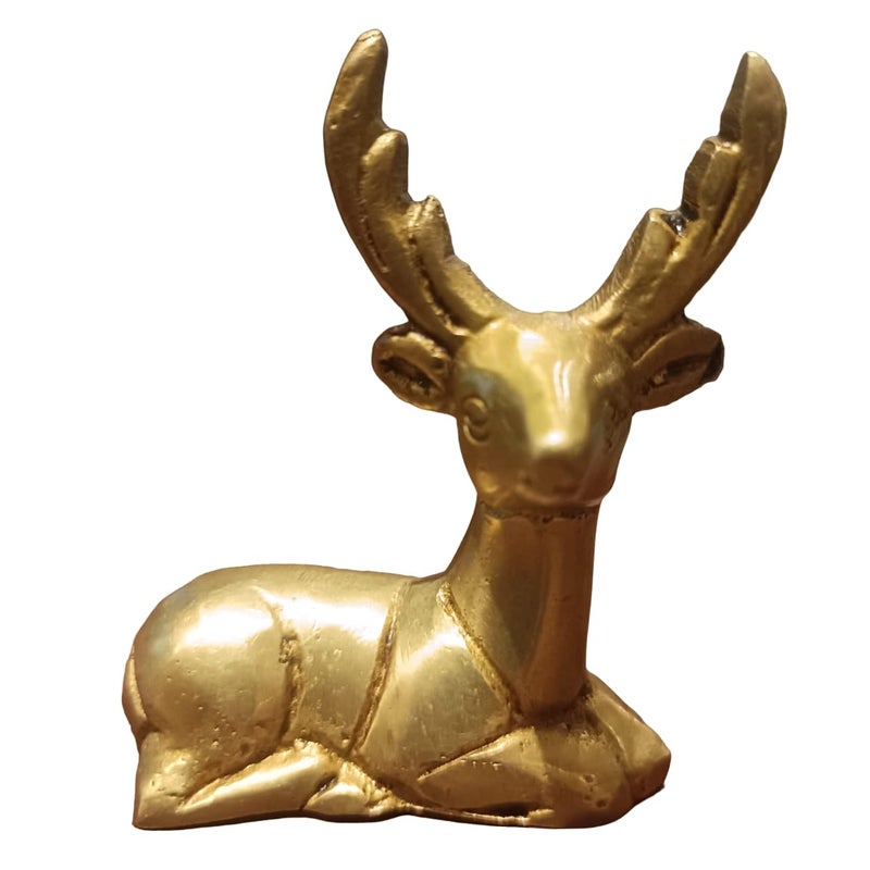 The Artage تمثال زوج من الغزلان الصغيرة من البرونز بحجم 5 سم 2 سم 6 سم بتشطيب برونزي عتيق ذهبي لعرضه في ديكور المنزل هدية لعرضه في تزيين المنزل أدوات المائدة لوحة القيادة في السيارة - Image 5