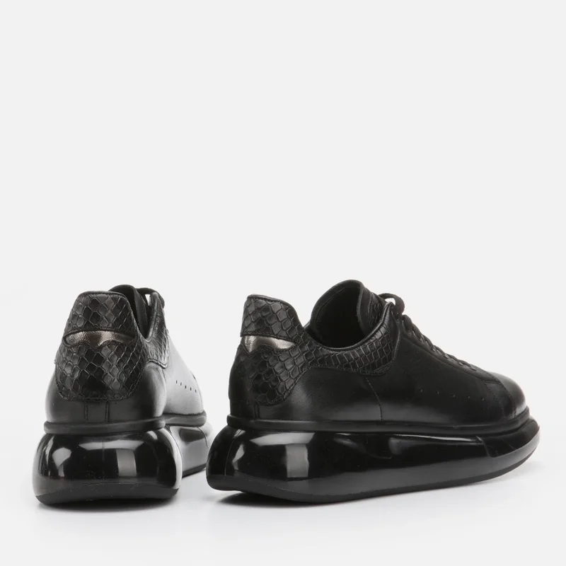 Hotiç 02AYH293260A100 GENUINE Leather Black Men's Casual Shoes