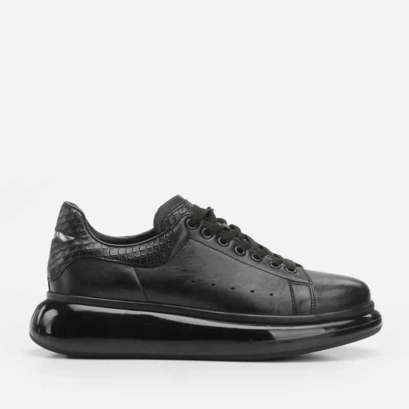Hotiç 02AYH293260A100 GENUINE Leather Black Men's Casual Shoes