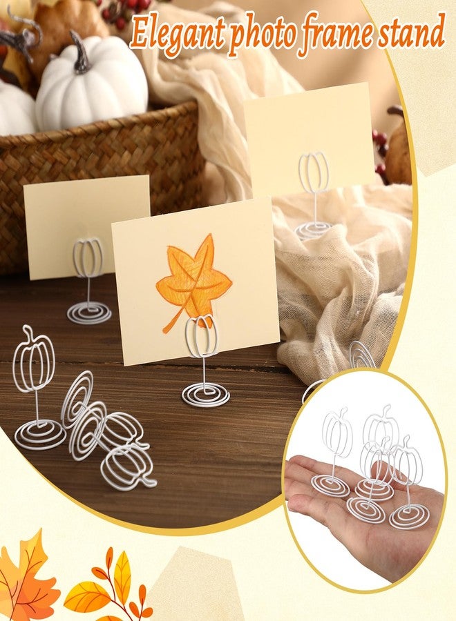 Rtteri 30 Pcs White Pumpkin Picture Holders 2 Inch Thanksgiving Fall Photo Card Table Number Holders Card Display Stands Pumpkin Centerpieces for Table Decor Thanksgiving Harvest Party Supplies - Image 3