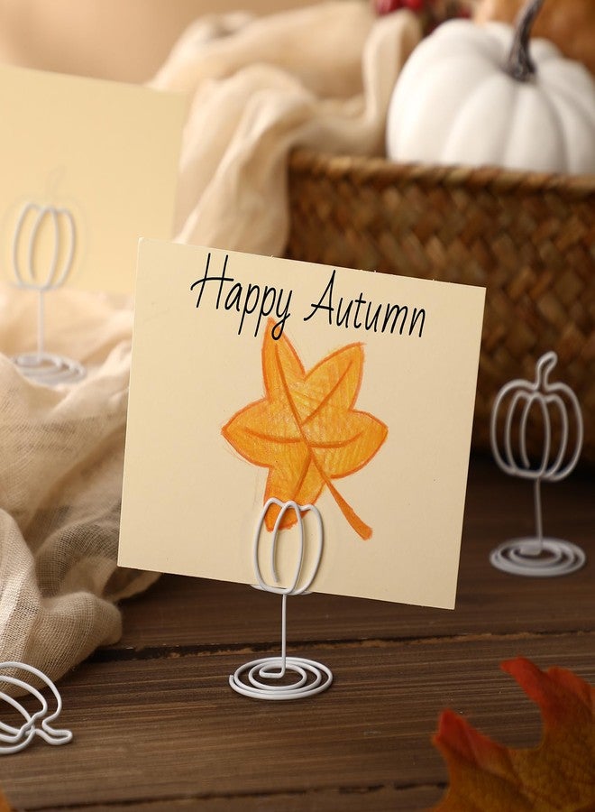 Rtteri 30 Pcs White Pumpkin Picture Holders 2 Inch Thanksgiving Fall Photo Card Table Number Holders Card Display Stands Pumpkin Centerpieces for Table Decor Thanksgiving Harvest Party Supplies - Image 4