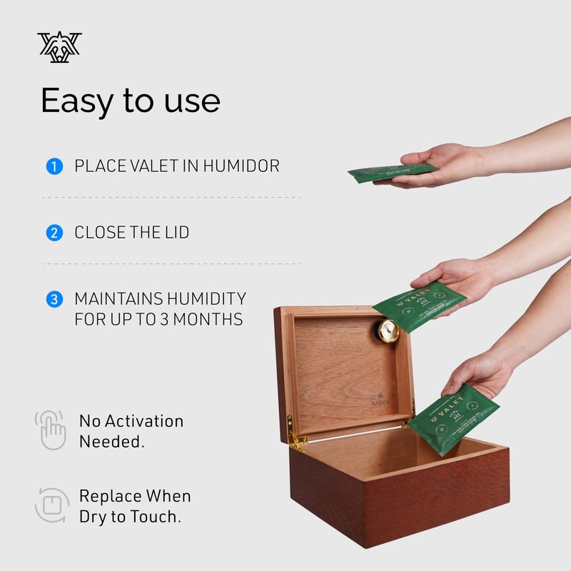 Valet 65% Two-Way Humidity Packs for Aging and Long Term Storage, 12-Pack, 60g Each, Humidifier Pack Prevents Leaks and Controls Moisture with Natural Craft Paper Design - Image 4