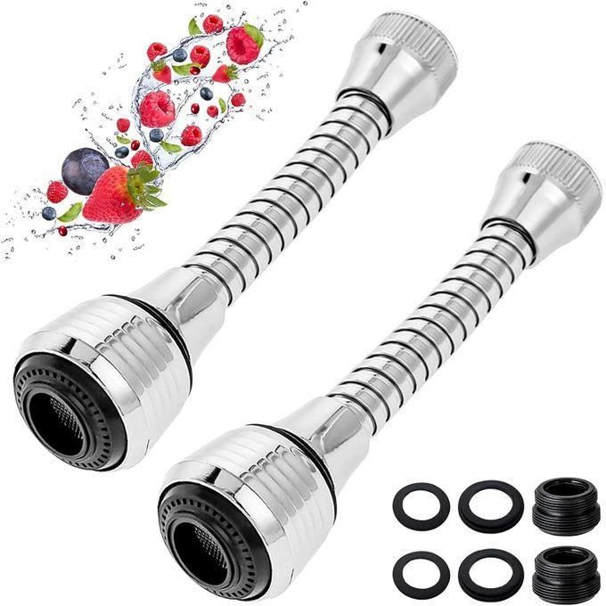 zoba 360-Degree Adjustable Faucet with Filter for Bathroom and Kitchen – 2 Pieces - Image 1