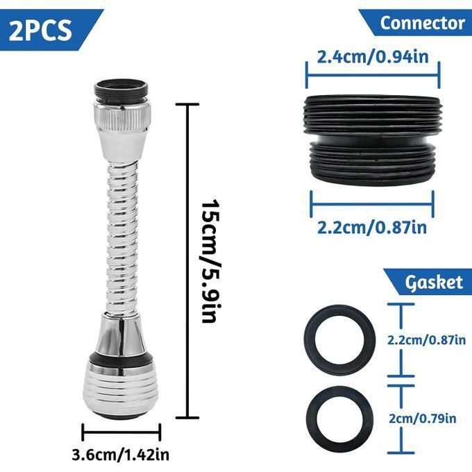 zoba 360-Degree Adjustable Faucet with Filter for Bathroom and Kitchen – 2 Pieces - Image 2