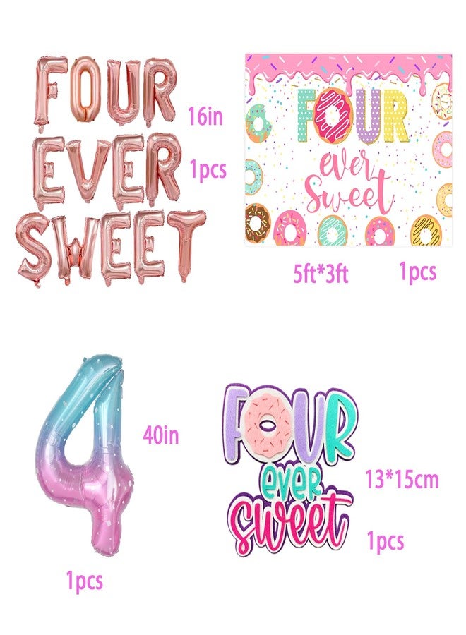BEOXAGAR Four Ever Sweet Birthday Decorations, 4th Birthday Decorations Girl, Four Ever Sweet Balloon,Four Ever Sweet Birthday Party - Image 3