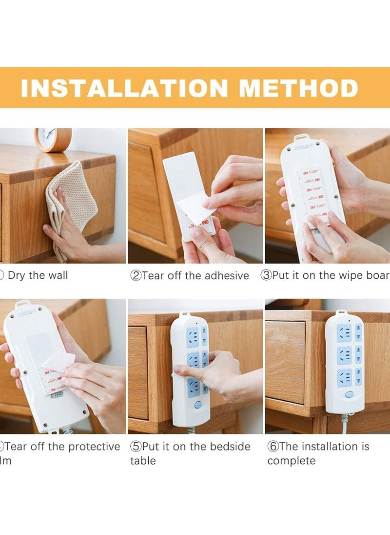 Oasisgalore 4pcs Self-Adhesive Power Strip Holders, Punch-Free Socket Organizer for Wall or Desktop  - Image 4