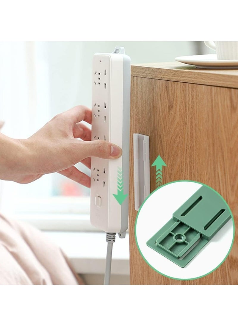 4pcs Self-Adhesive Power Strip Holders, Punch-Free Socket Organizer for Wall or Desktop