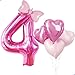Florisland 40 Inch Huge Pink 4 Birthday Balloon for Girls Foil Mylar Helium Pink 4 Balloon Number for Girls 4th Birthday DecorationsParty Decorations Celebrations Party Supplies Favors Backdrops - Image 2