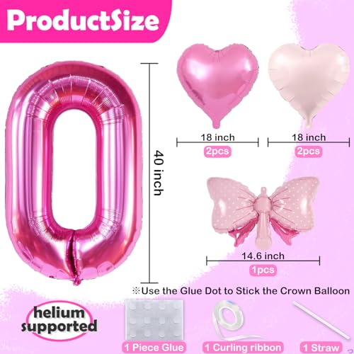 Florisland 40 Inch Huge Pink 4 Birthday Balloon for Girls Foil Mylar Helium Pink 4 Balloon Number for Girls 4th Birthday DecorationsParty Decorations Celebrations Party Supplies Favors Backdrops - Image 5