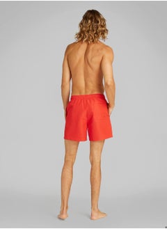 Calvin Klein Jeans Men's Medium Drawstring Swim Shorts - Intense Power - Polyester, Red  - Image 4
