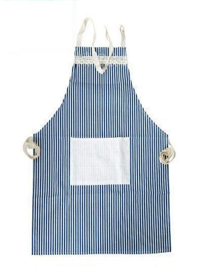 HEXONIQ Apron for Women and Men,Adjustable Kitchen Cooking Apron With Pockets Cotton Linen Chefs Apron For Baking Gardening Cook Restaurant BBQ (Blue) - Image 1