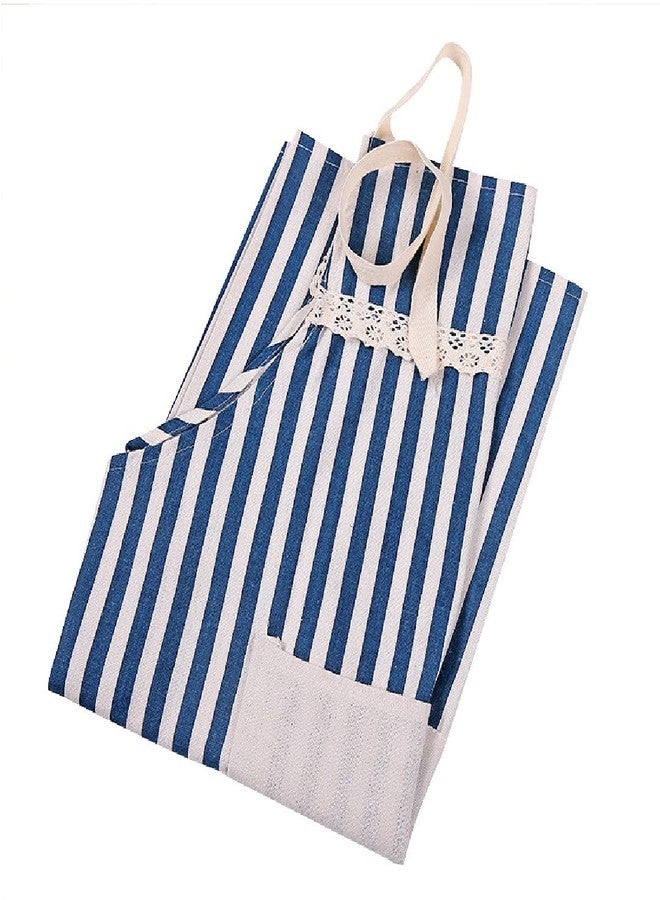HEXONIQ Apron for Women and Men,Adjustable Kitchen Cooking Apron With Pockets Cotton Linen Chefs Apron For Baking Gardening Cook Restaurant BBQ (Blue) - Image 2