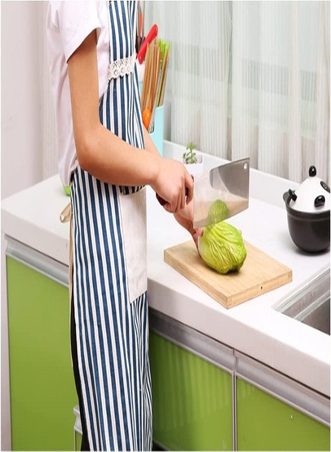 HEXONIQ Apron for Women and Men,Adjustable Kitchen Cooking Apron With Pockets Cotton Linen Chefs Apron For Baking Gardening Cook Restaurant BBQ (Blue) - Image 4