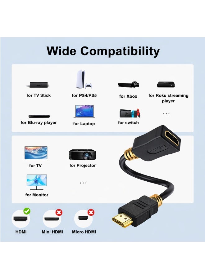CABLE CONV HDMI Extension Cable 50cm Male to Female Gold Plated High Speed HDMI AM to AF Cable for TV, Laptop, Monitor, Projector – 1080P Compatible - Image 4