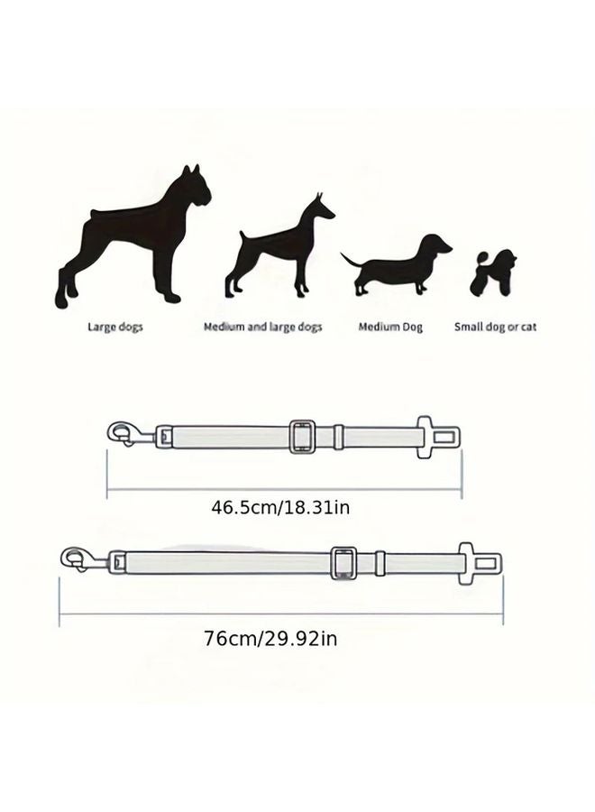 حزام أمان قابل للتعديل للكلاب باللون الأسود مع خطافات السحب، مصنوع من مادة البولي أميد المتينة - Image 3