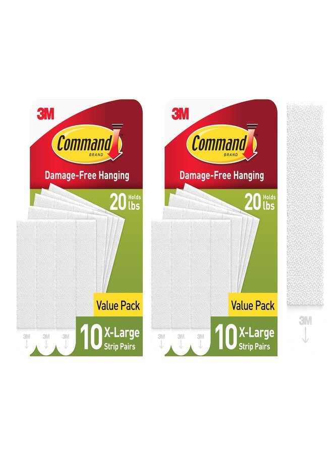 Command 20 lb XL Heavyweight Picture Hanging Strips 20 Pairs (40 Strips), Damage Free Hanging Picture Hangers, Heavy Duty Great for Home Decor, White Adhesive - Image 1