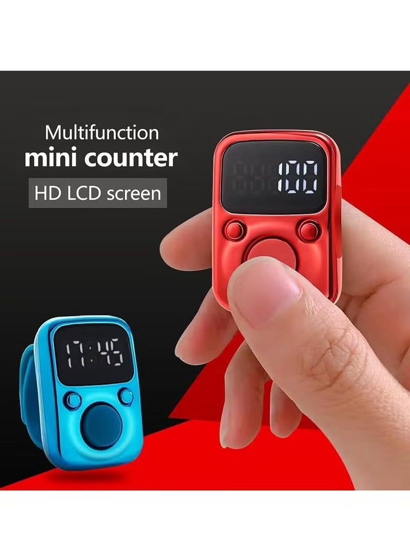 TIGER Electric Finger Counter with LED Display – Digital Dhikr Tasbih Ring, Glow in the Dark, Accurate Counting Device with Replaceable Battery (Blue, LMRT65) - Image 5