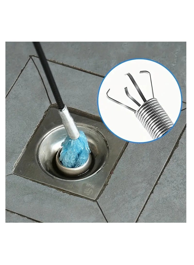 1pc 60cm Hair Drain Clog Remover Tool Stainless Steel Claw Drain Cleaner Sticks For Hair Clog Removal - Drain Hair Remover Tool For Sewer, Toilet, Kitchen Sink, Bathroom Tub Sink Bathroom  - Image 4