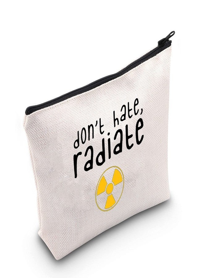 POFULL Radiology Tech Cosmetic Bag X-ray Radiology Gifts Future X-Ray Tech Gift Don't Hate Radiate Makeup Bag (Don't Hate Radiate bag) - Image 1