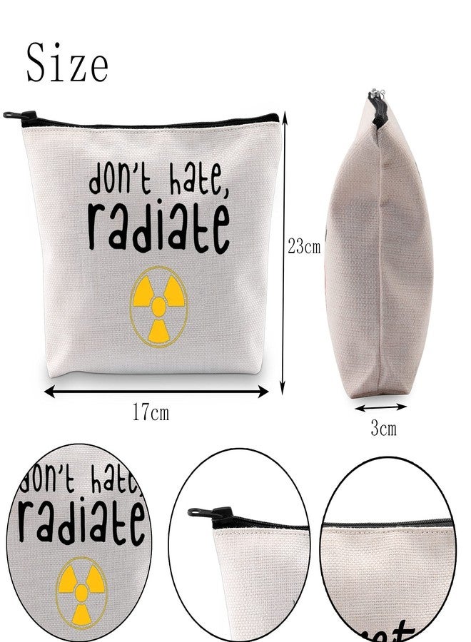 POFULL Radiology Tech Cosmetic Bag X-ray Radiology Gifts Future X-Ray Tech Gift Don't Hate Radiate Makeup Bag (Don't Hate Radiate bag) - Image 5