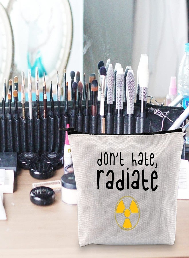 POFULL Radiology Tech Cosmetic Bag X-ray Radiology Gifts Future X-Ray Tech Gift Don't Hate Radiate Makeup Bag (Don't Hate Radiate bag) - Image 2
