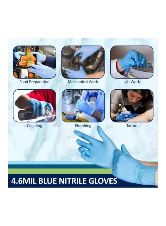 NIBEMINENT Pack Of 100 Disposable Nitrile Gloves Blue M - Image 3