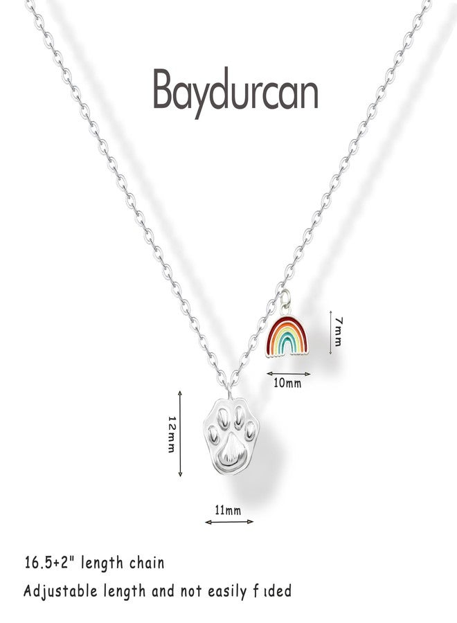 Baydurcan Rainbow Bridge Dog Memorial Gifts Pet Loss sympathy Gift for Dog Passing Away Remembrance (dog paw) - Image 2