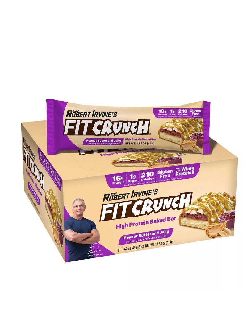 Fit Crunch Protein Bar 46gm Peanut Butter & Jelly 1x9 - Image 1