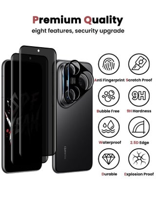 [2+2 Pack] Huawei Pura 80 Pro Privacy Screen Protector with Camera Lens Protector, [28° Anti-Spy][9H Hardness][Touch Sensitive][Anti Scratch][Bubble Free][Case Friendly] Protector Set for HUAWEI Pura 80 Pro 6.8 inch (Boxed, 2+2 PCS) - view 4