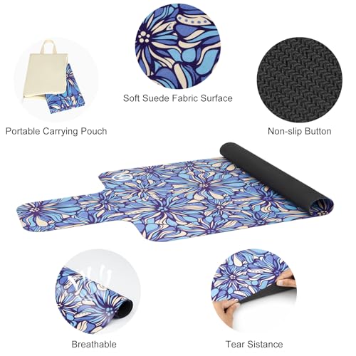 MicaYoung Pilates Reformer Mat Cover Non-slip for Pilates Reformer Workout 1mm/0.04" Thick with Carry Pouch, Blue - Image 3