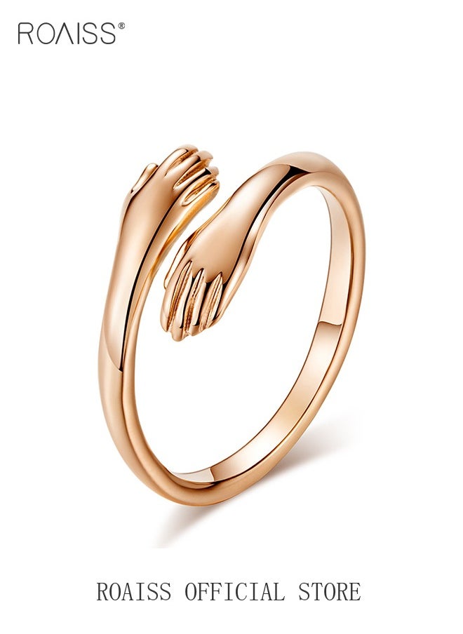 roaiss Finger Ring Hug Shape Adjustable Size for Women  - Image 1