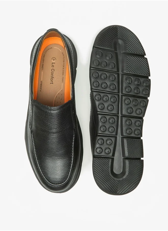 لو كونفورت Men's Textured Slip-On Loafers
