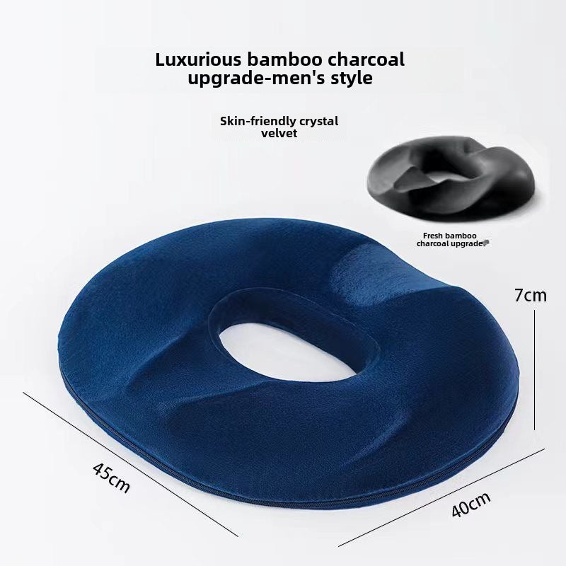 Ergonomic Seat Cushion: Bamboo Charcoal Short Plush - Breathable Air Circulation Design for Office Workers & Business Bulk Use - Image 1