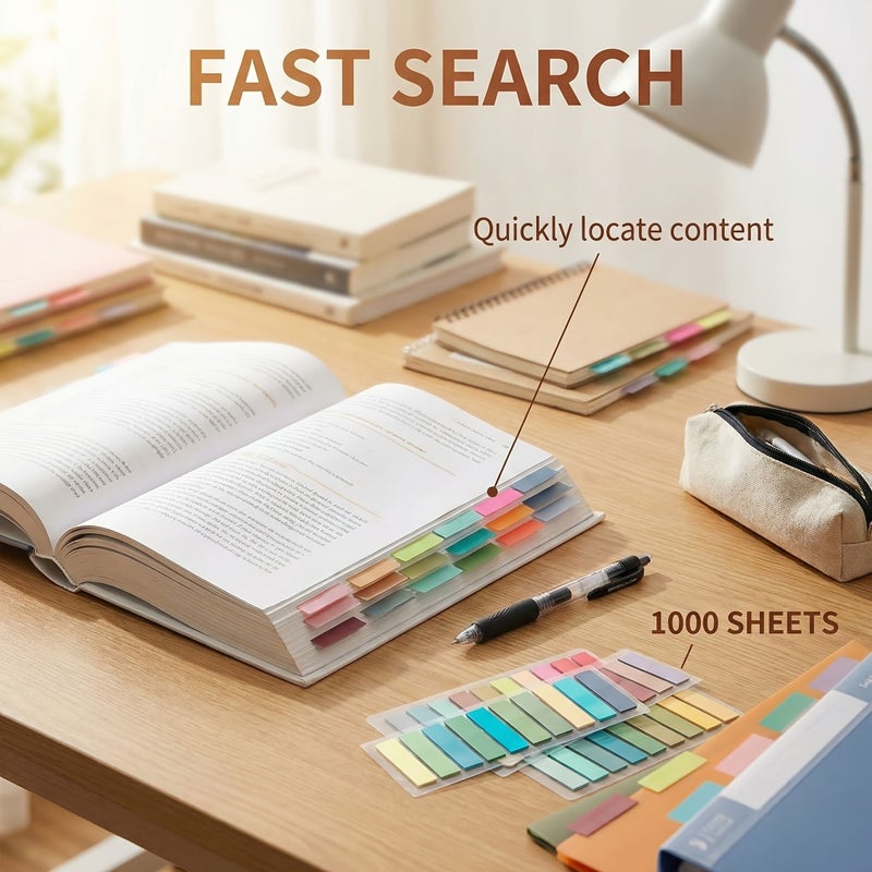4800 Adhesive Label Stickers with Tabs for School Office Book Annotation Filing Supplies - Image 3