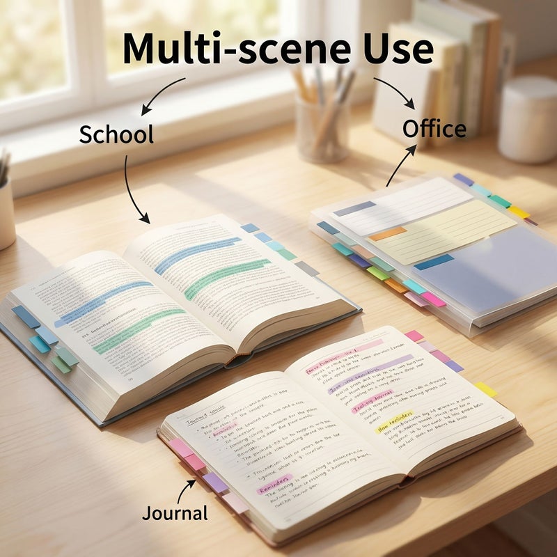 4800 Adhesive Label Stickers with Tabs for School Office Book Annotation Filing Supplies - Image 5