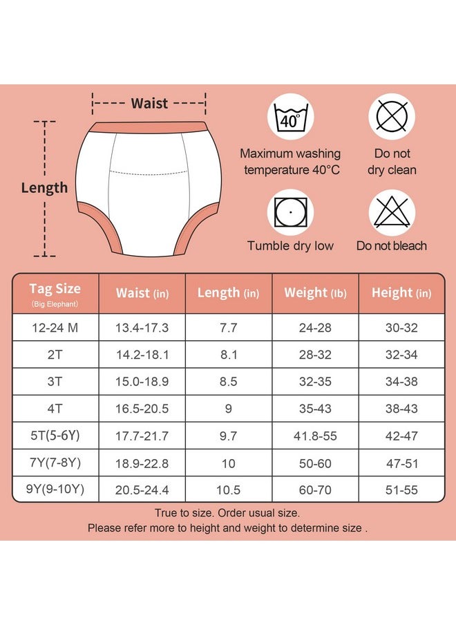 BIG ELEPHANT - Potty Training Underwear 100% Cotton Absorbent Unisex Toddler Pee Pants For Boys & Girls 3T - Image 1