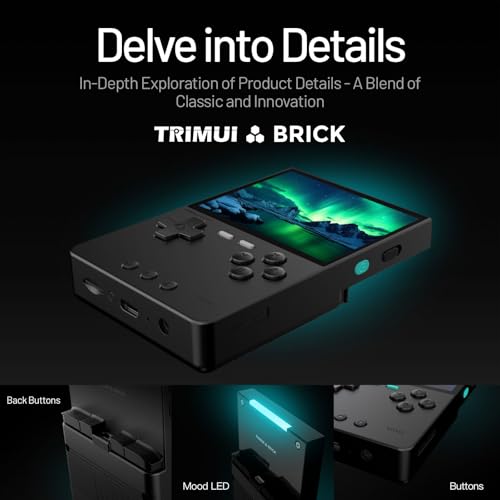 HANHIBR Trimui Brick Handheld Game Console 3.2-Inches Display Game Console,1024x768 IPS Screen Supports Multiple Simulators,Linux System Built-in 64G TF Card Red - Image 4