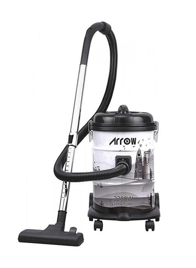 Arrow Extra Turbo  ARROW Vacuum Cleaner With High Efficient Motor Powerful Suction And Strong Metal Body/Multi Filtration System/Stainless Steel Telescopic Tube 21 L 2200 W RO-21VAA Black/White/Grey - Image 1