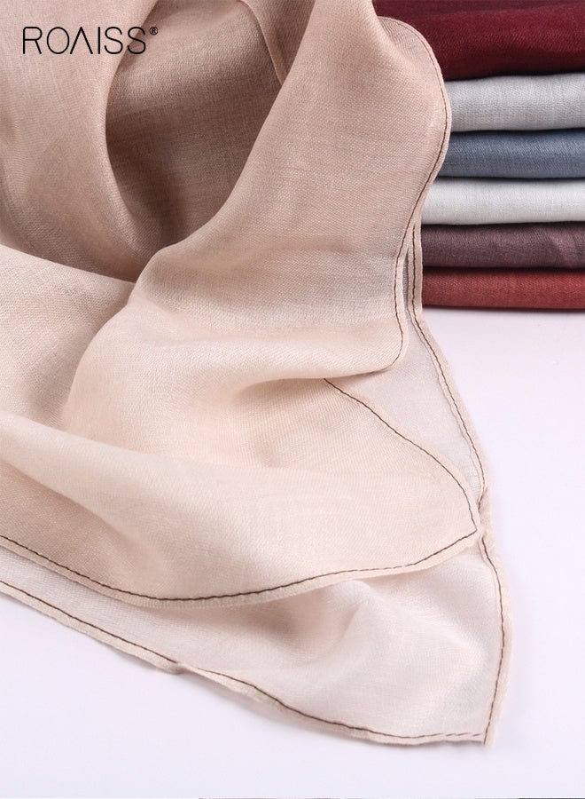 رويس وشاح نسائي طويل عالي الجودة متدرج الألوان مصنوع من القطن خفيف الوزن قابل للتنفس، شال ملفوف عمامة من أجل تصفيف أنيق وراحة يومية - Image 3